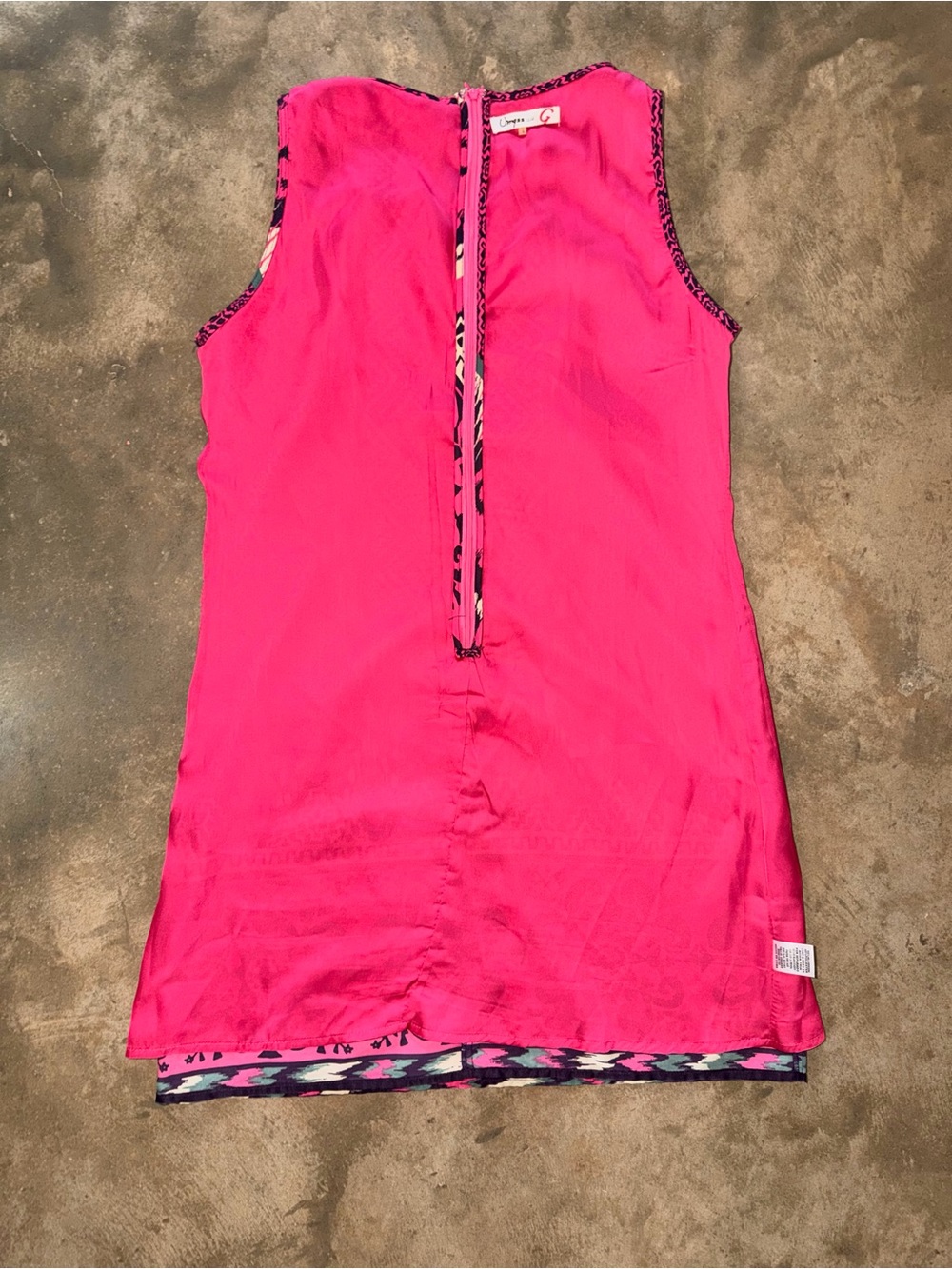 Umgee Pink Southwestern Print Sleeveless Shift Dress L Boho Lined - Picture 7 of 9